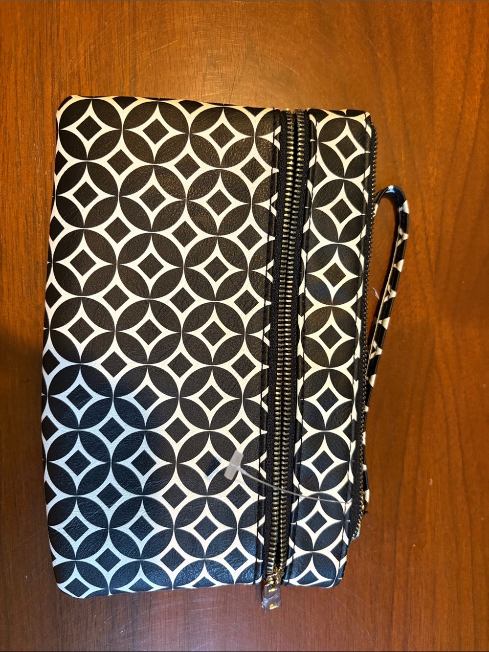 Black & White Geometric Wristlet Clutch